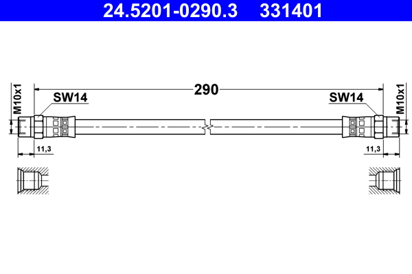 ATE Gumifékcső 24.5201-0290.3_ATE