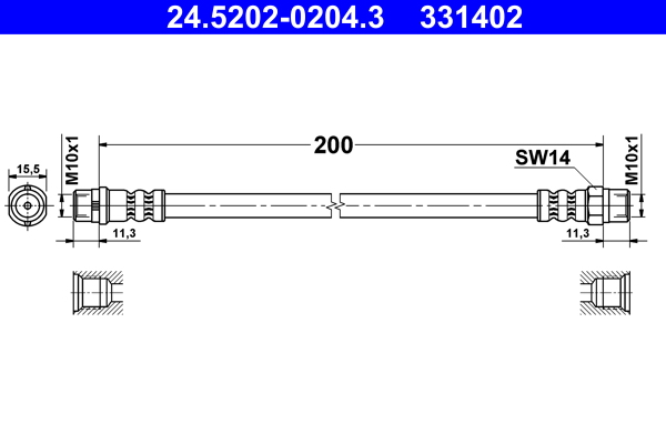 ATE 24.5202-0204.3_ATE Gumifékcső