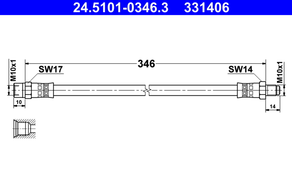 ATE Gumifékcső 24.5101-0346.3_ATE