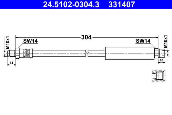 ATE Gumifékcső 24.5102-0304.3_ATE