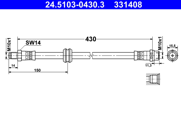 ATE Gumifékcső 24.5103-0430.3_ATE