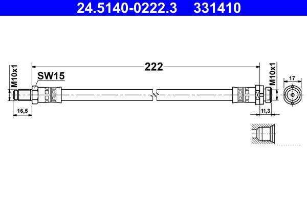 ATE Gumifékcső 24.5140-0222.3_ATE