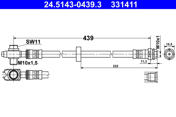 ATE Gumifékcső 24.5143-0439.3_ATE