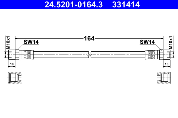 ATE Gumifékcső 24.5201-0164.3_ATE