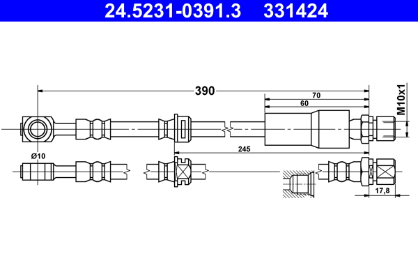 ATE Gumifékcső 24.5231-0391.3_ATE