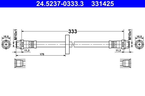 ATE Gumifékcső 24.5237-0333.3_ATE