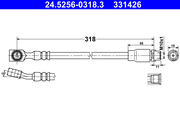 ATE Gumifékcső 24.5256-0318.3_ATE