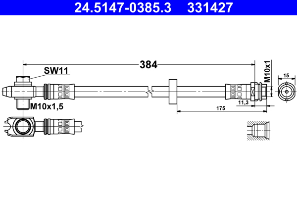 ATE Gumifékcső 24.5147-0385.3_ATE