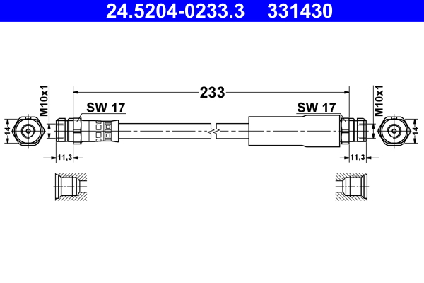 ATE Gumifékcső 24.5204-0233.3_ATE