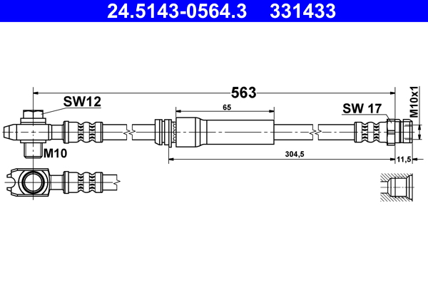 ATE Gumifékcső 24.5143-0564.3_ATE