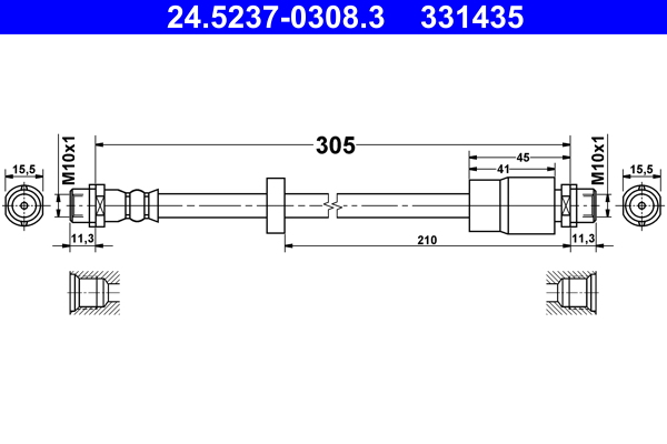 ATE Gumifékcső 24.5237-0308.3_ATE