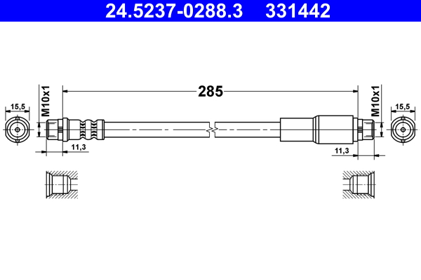 ATE Gumifékcső 24.5237-0288.3_ATE