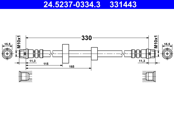 ATE Gumifékcső 24.5237-0334.3_ATE