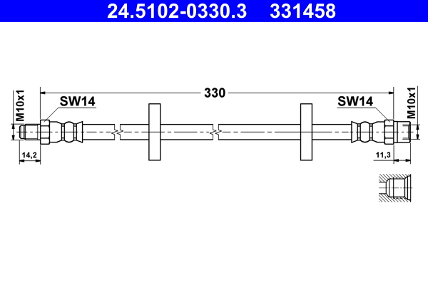 ATE Gumifékcső 24.5102-0330.3_ATE