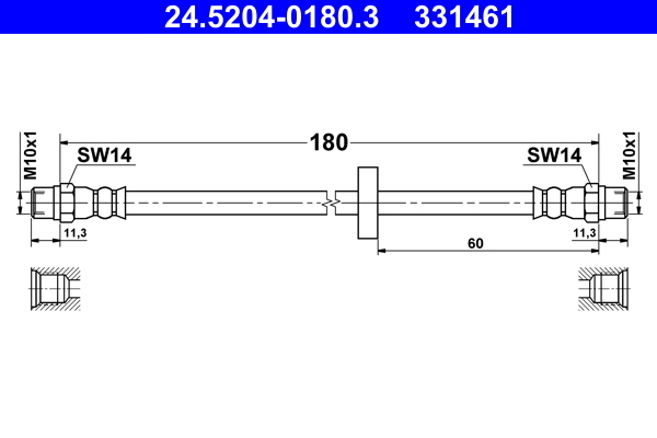 ATE Gumifékcső 24.5204-0180.3_ATE