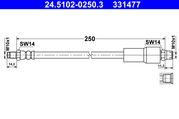 ATE Gumifékcső 24.5102-0250.3_ATE