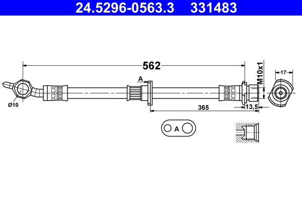 ATE Gumifékcső 24.5296-0563.3_ATE