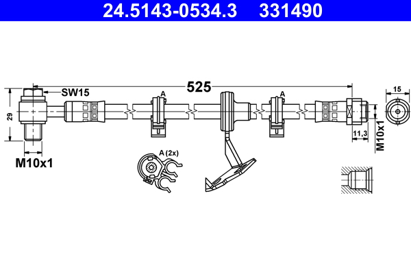 ATE Gumifékcső 24.5143-0534.3_ATE