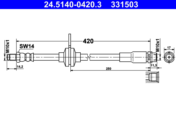 ATE Gumifékcső 24.5140-0420.3_ATE