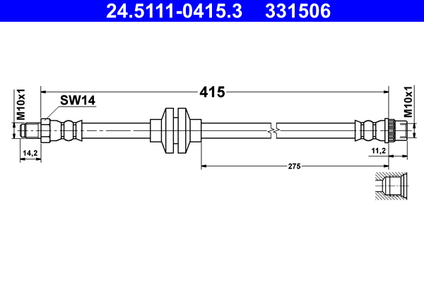 ATE Gumifékcső 24.5111-0415.3_ATE