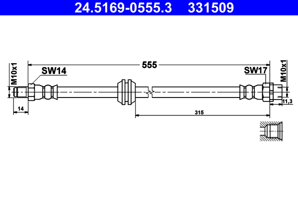 ATE Gumifékcső 24.5169-0555.3_ATE