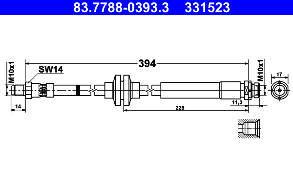 ATE Gumifékcső 83.7788-0393.3_ATE