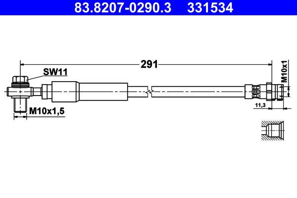 ATE Gumifékcső 83.8207-0290.3_ATE