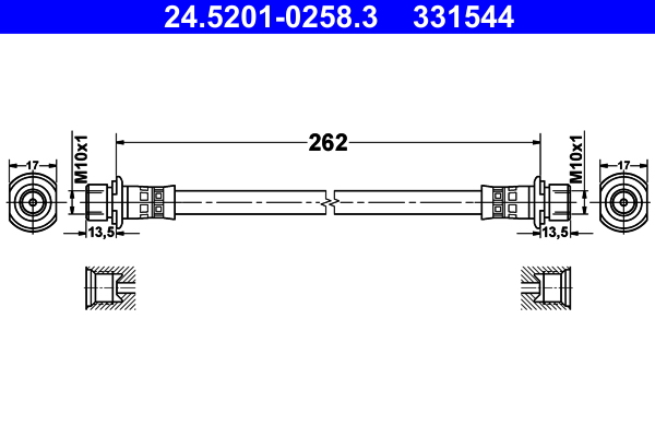 ATE Gumifékcső 24.5201-0258.3_ATE