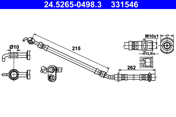 ATE Gumifékcső 24.5265-0498.3_ATE