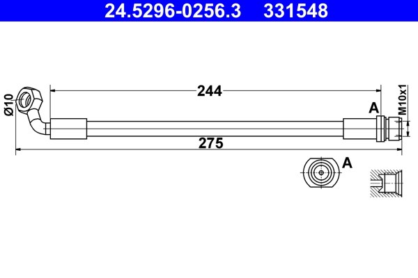 ATE Gumifékcső 24.5296-0256.3_ATE