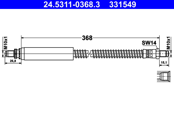 ATE Gumifékcső 24.5311-0368.3_ATE