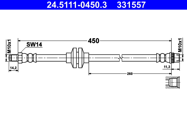 ATE Gumifékcső 24.5111-0450.3_ATE