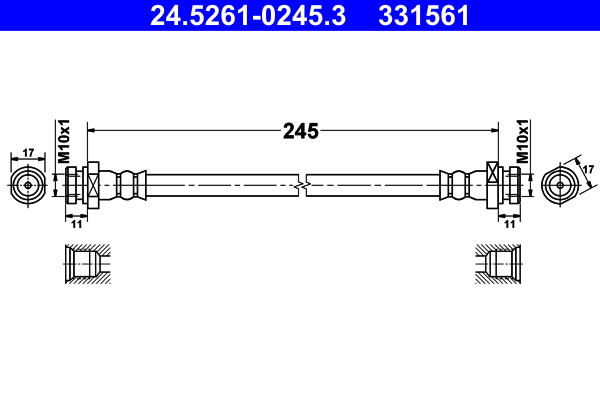 ATE Gumifékcső 24.5261-0245.3_ATE