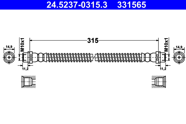 ATE Gumifékcső 24.5237-0315.3_ATE