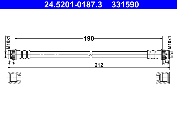 ATE Gumifékcső 24.5201-0187.3_ATE