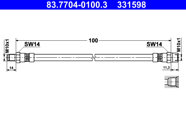 ATE Gumifékcső 83.7704-0100.3_ATE