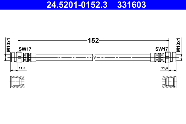 ATE Gumifékcső 24.5201-0152.3_ATE