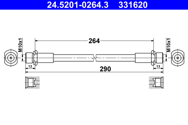 ATE Gumifékcső 24.5201-0264.3_ATE