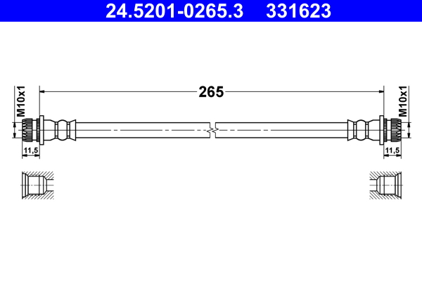 ATE Gumifékcső 24.5201-0265.3_ATE