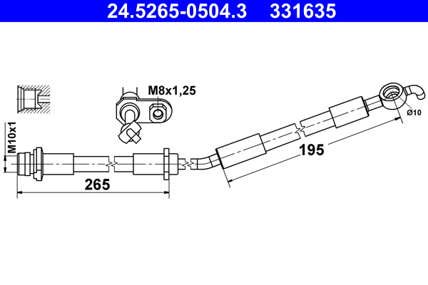 ATE Gumifékcső 24.5265-0504.3_ATE