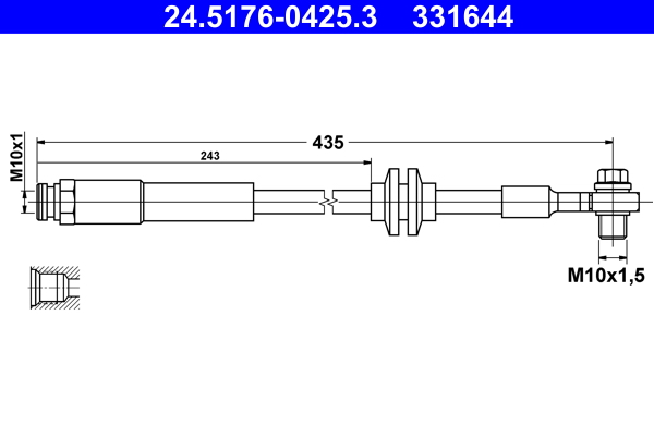 ATE Gumifékcső 24.5176-0425.3_ATE