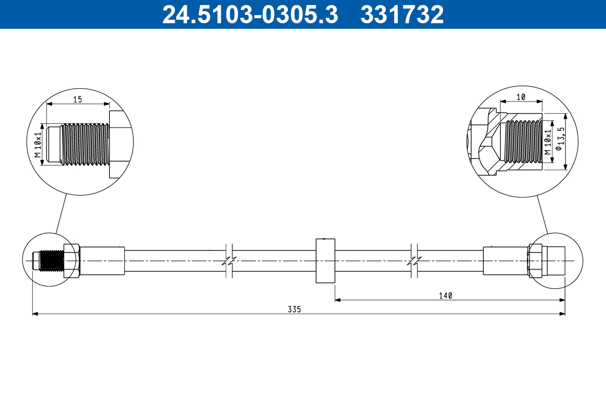 ATE Gumifékcső 24.5103-0305.3_ATE