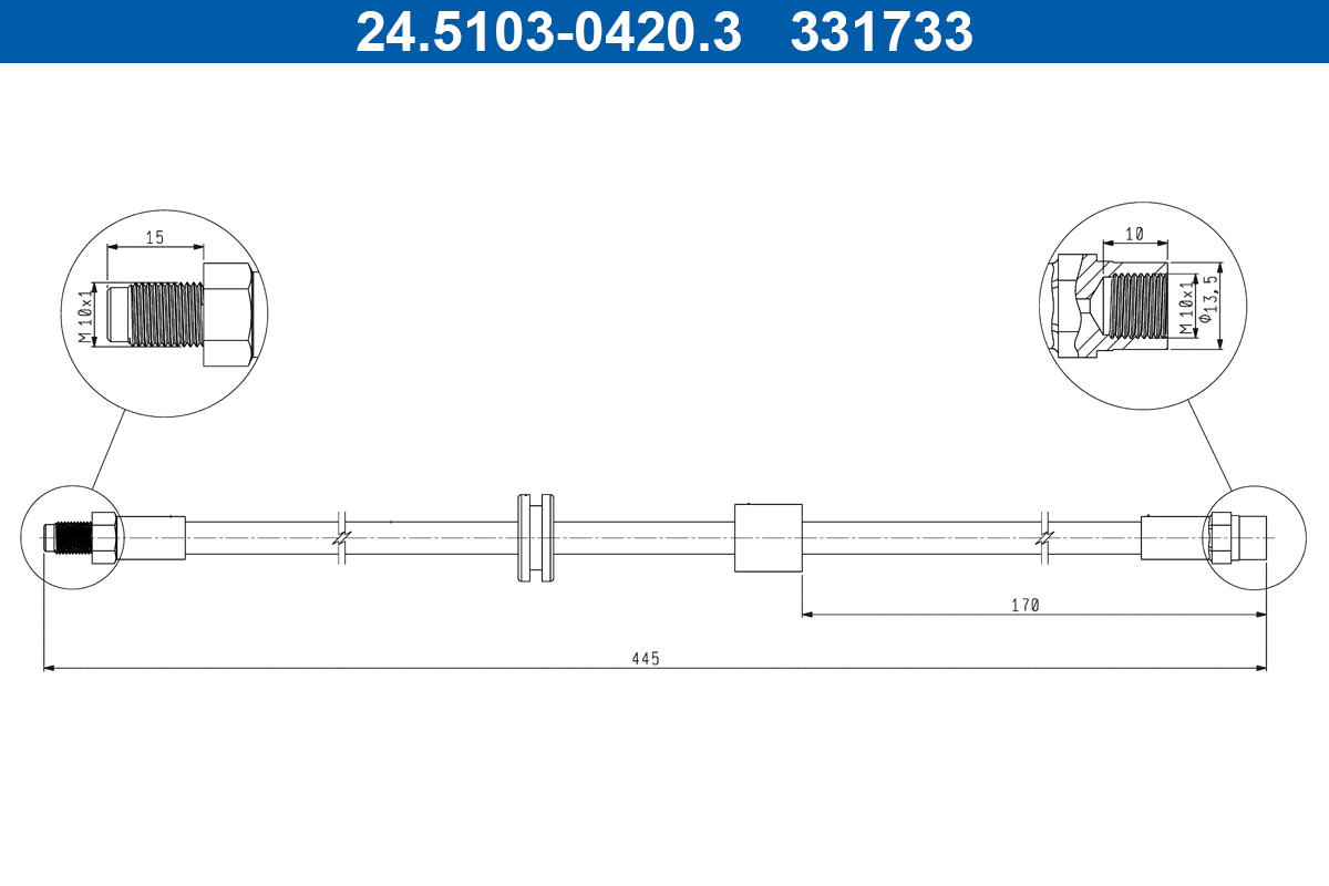 ATE Gumifékcső 24.5103-0420.3_ATE