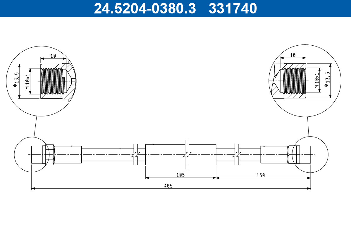 ATE Gumifékcső 24.5204-0380.3_ATE