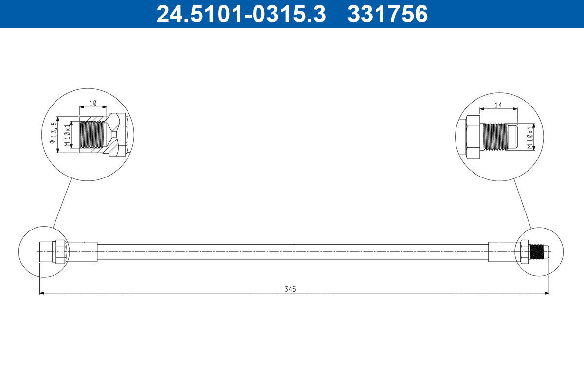 ATE Gumifékcső 24.5101-0315.3_ATE