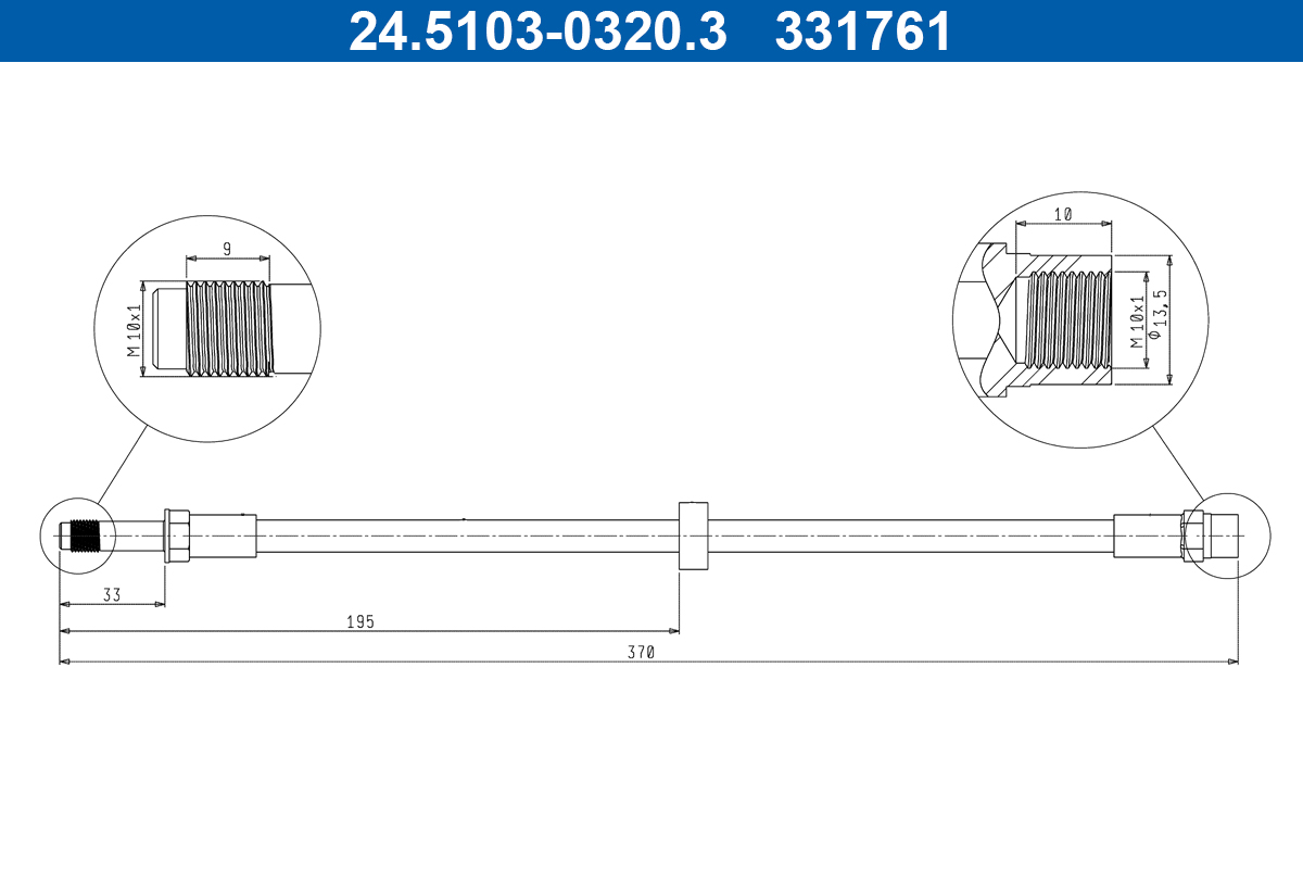 ATE Gumifékcső 24.5103-0320.3_ATE