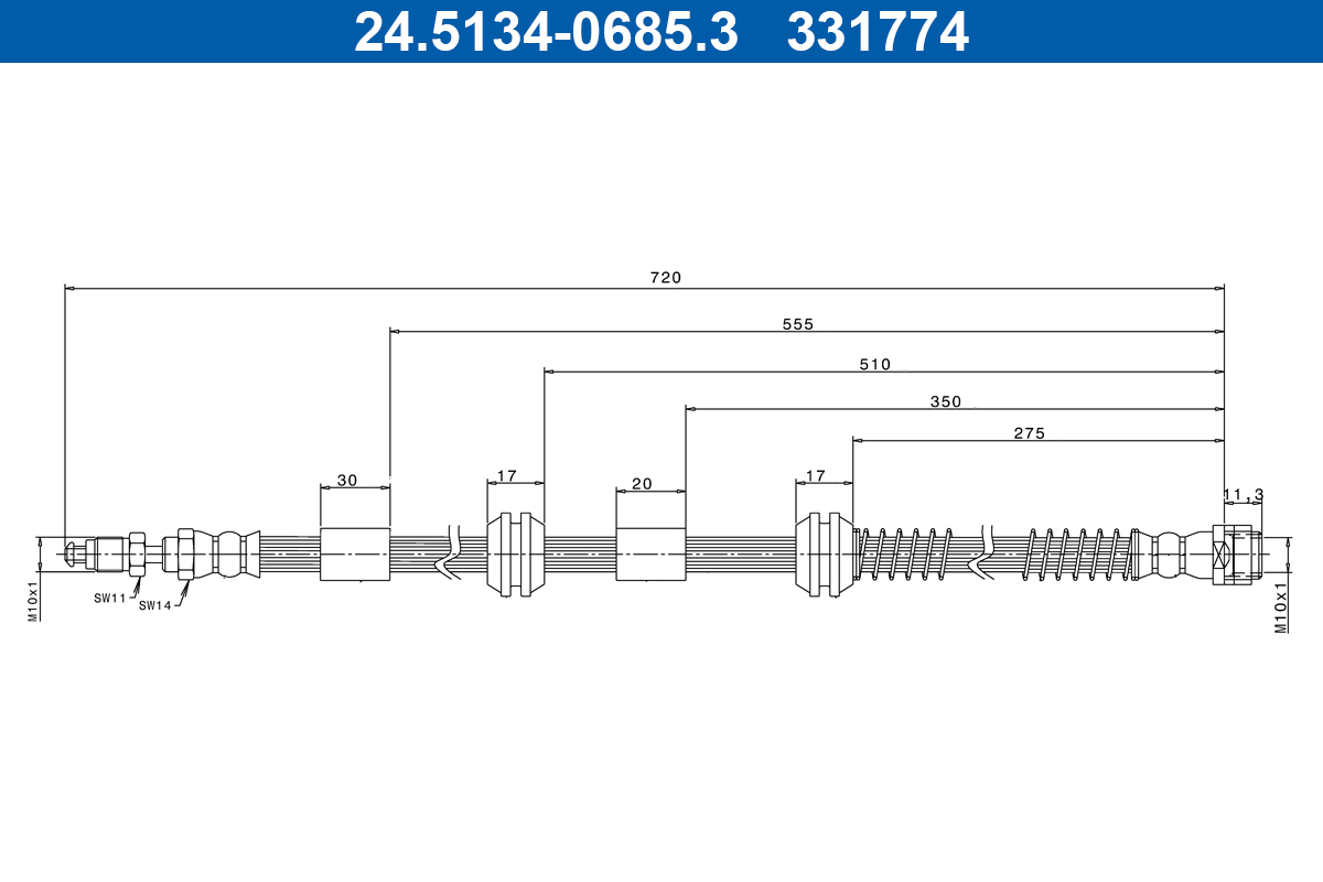 ATE Gumifékcső 24.5134-0685.3_ATE