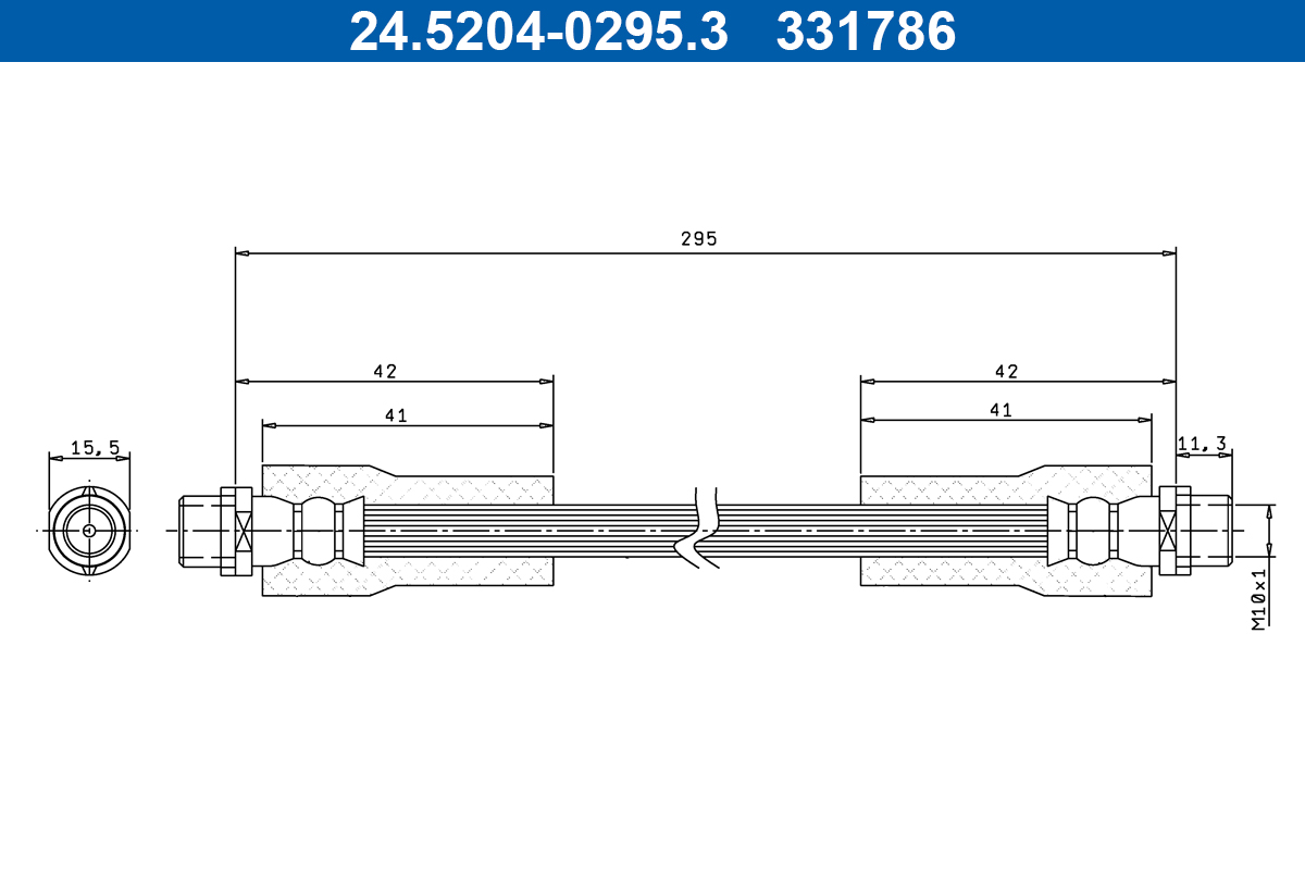 ATE Gumifékcső 24.5204-0295.3_ATE