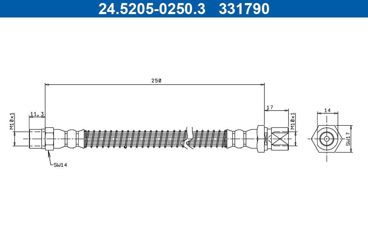 ATE Gumifékcső 24.5205-0250.3_ATE