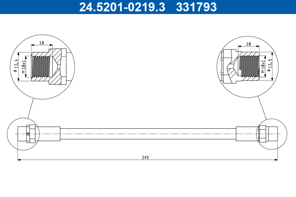 ATE Gumifékcső 24.5201-0219.3_ATE